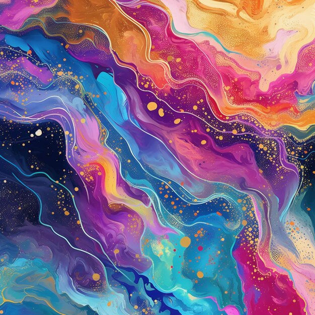 Wallpaper #uB09LZMBlOZrFDOkSs-D287 Premium AI Image Abstract Painting of a Colorful Fluid Painting with