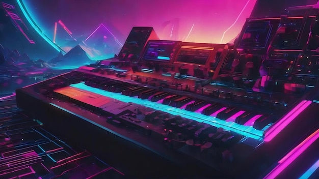 Wallpaper #khp8TpMB1yWOL4qgen0L78 Premium AI Image Design in the Style of the 80s Futuristic