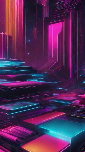 Wallpaper #khp8TpMB1yWOL4qgen0L59 Premium AI Image Design in the Style of the 80s Futuristic