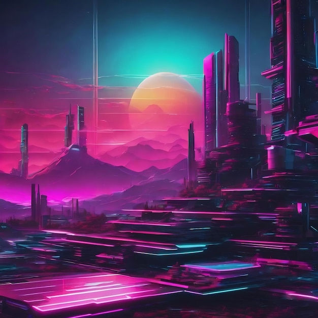 Wallpaper #khp8TpMB1yWOL4qgen0L44 Premium AI Image Design in the Style of the 80s Futuristic