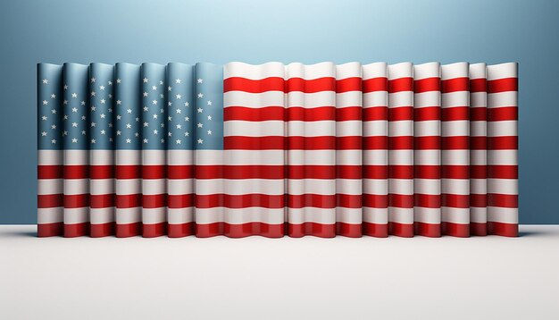 Wallpaper #de5b9 Premium Vector Minimalist American Flag Illustration Drawn with a