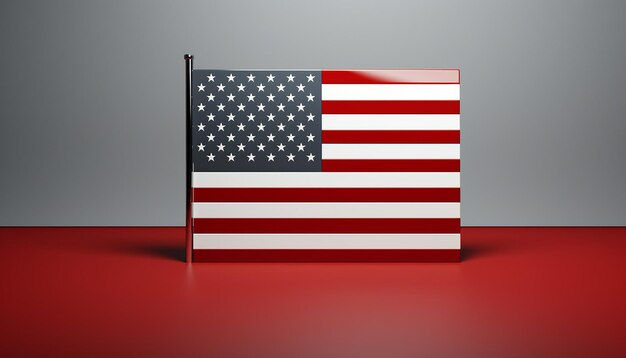 Wallpaper #de5b9 Premium Vector Minimalist American Flag Illustration Drawn with a