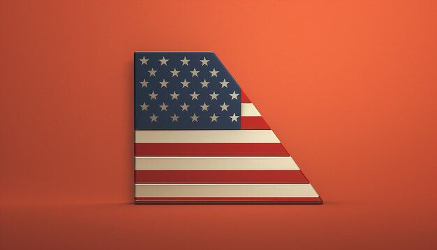 Wallpaper #de5b9 Premium Vector Minimalist American Flag Illustration Drawn with a