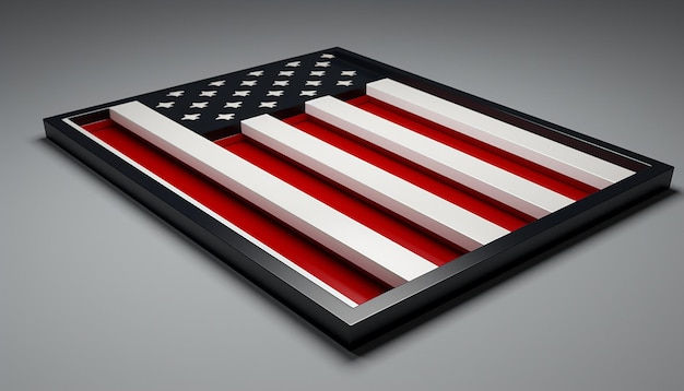 Wallpaper #de5b9 Premium Vector Minimalist American Flag Illustration Drawn with a