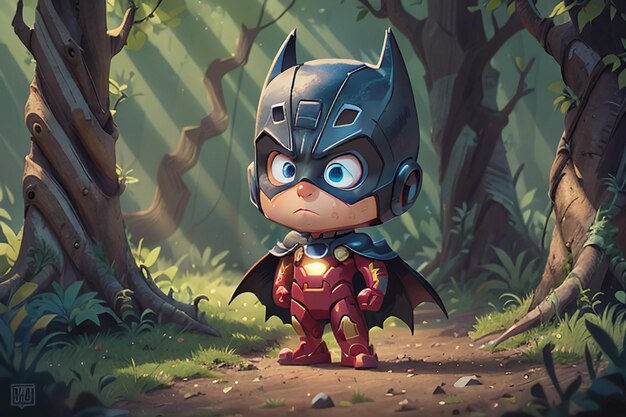 Wallpaper #tmh5I5MBSpphPi3-wjVf162 Premium AI Image Batman Superman Cartoon Cute Character Wallpaper