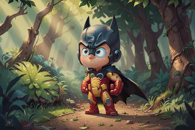 Wallpaper #tmh5I5MBSpphPi3-wjVf101 Premium AI Image Batman Superman Cartoon Cute Character Wallpaper