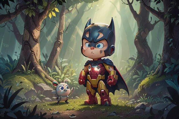 Wallpaper #tmh5I5MBSpphPi3-wjVf173 Premium AI Image Batman Superman Cartoon Cute Character Wallpaper
