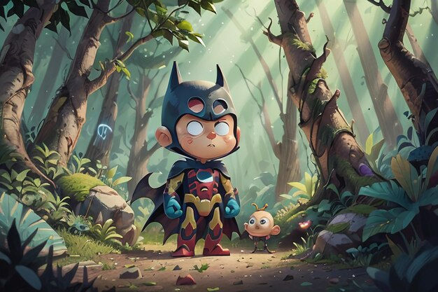Wallpaper #tmh5I5MBSpphPi3-wjVf86 Premium AI Image Batman Superman Cartoon Cute Character Wallpaper