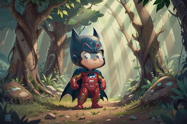 Wallpaper #tmh5I5MBSpphPi3-wjVf150 Premium AI Image Batman Superman Cartoon Cute Character Wallpaper