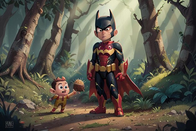 Wallpaper #tmh5I5MBSpphPi3-wjVf99 Premium AI Image Batman Superman Cartoon Cute Character Wallpaper