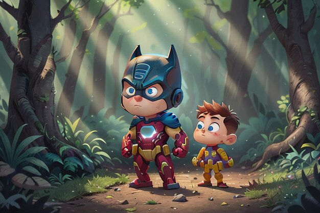 Wallpaper #tmh5I5MBSpphPi3-wjVf147 Premium AI Image Batman Superman Cartoon Cute Character Wallpaper
