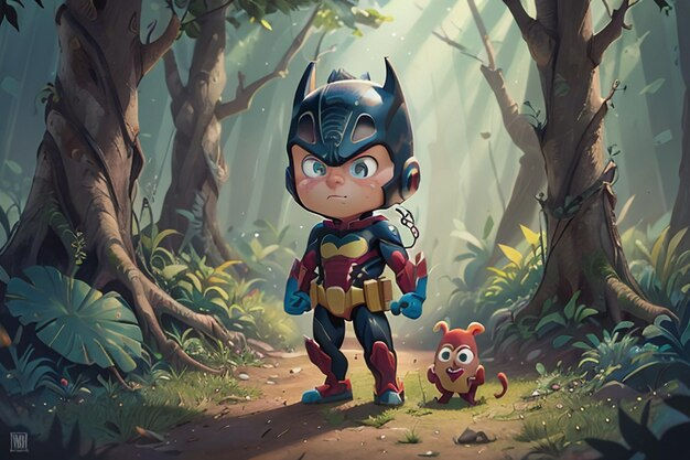 Wallpaper #tmh5I5MBSpphPi3-wjVf88 Premium AI Image Batman Superman Cartoon Cute Character Wallpaper