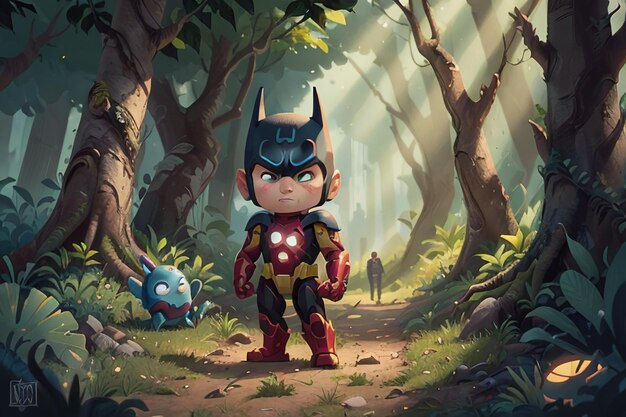 Wallpaper #tmh5I5MBSpphPi3-wjVf172 Premium AI Image Batman Superman Cartoon Cute Character Wallpaper