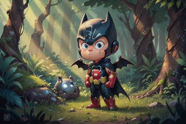 Wallpaper #tmh5I5MBSpphPi3-wjVf92 Premium AI Image Batman Superman Cartoon Cute Character Wallpaper