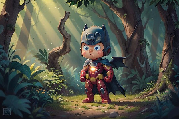 Wallpaper #tmh5I5MBSpphPi3-wjVf133 Premium AI Image Batman Superman Cartoon Cute Character Wallpaper