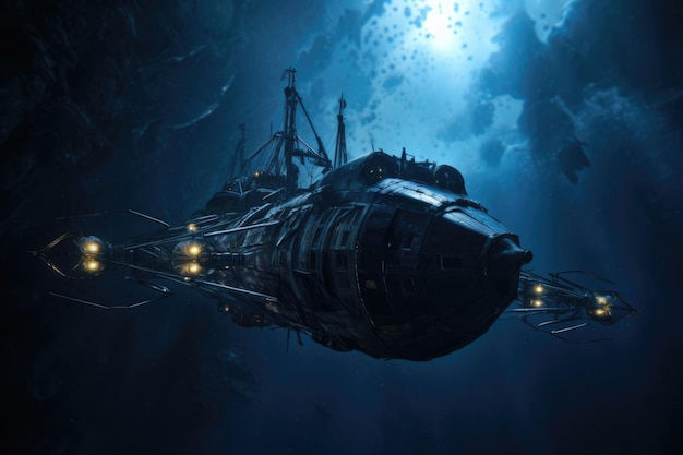 Wallpaper #g2f3B5MBSpphPi3-UMgD116 Premium AI Image Mysterious Abandoned Spacecraft Drifting in the Dark