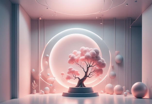 Wallpaper #4ECqL5MBJhL2WPbaub3L317 Premium AI Image 3D Render Abstract Modern Background Neon Light 3D