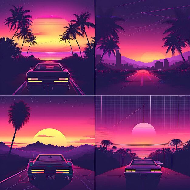 Wallpaper #4tb0bJMBUgzxPzChSfDO473 Premium AI Image Design of Retrowave Scenic Digitals Open
