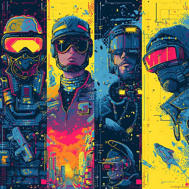 Wallpaper #TjuFbZcBSWmA-tzpGo5i63 Premium Photo Design of Retro Cyberpunk Arcade Advertisement