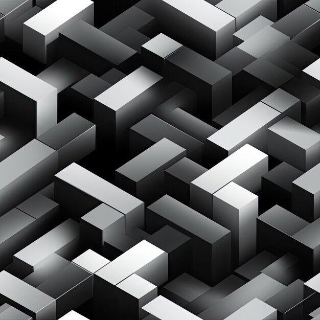 Wallpaper #_2cZC5MBSpphPi3-tdcF71 Premium AI Image Black and White 3D Geometric Cubes on a Sleek Black