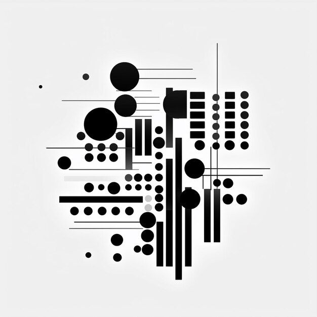 Wallpaper #52dQ-5IBSpphPi3-YpO8279 Premium AI Image a Black and White Abstract Painting of Circles and