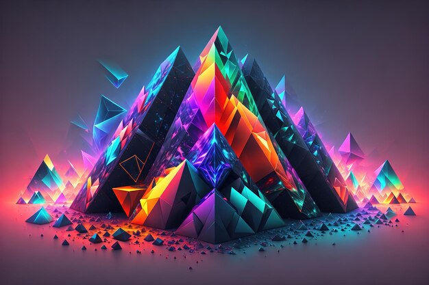 Wallpaper #TzGVNZMB5zzyi_yYJ1cv202 Premium AI Image Cubes Cyberpunk Abstract Surreal Geometric Shape on