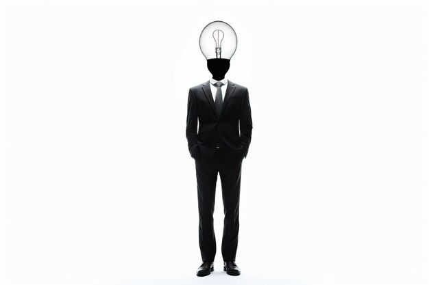 Wallpaper #FbmH3ZIBJvJKYCmEjAF2149 Premium AI Image Businessman with Light Bulb Head