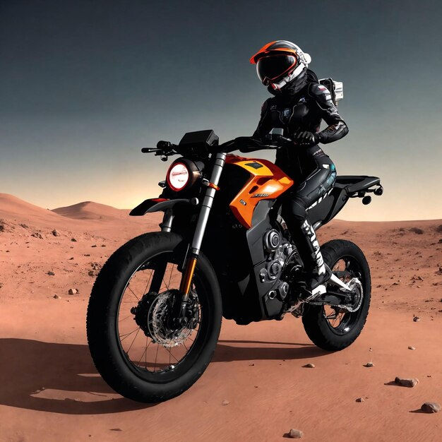 Wallpaper #l7h715IBJvJKYCmEbeMf134 Premium AI Image Futuristic Sci Fi of Bike on Mar Generative AI