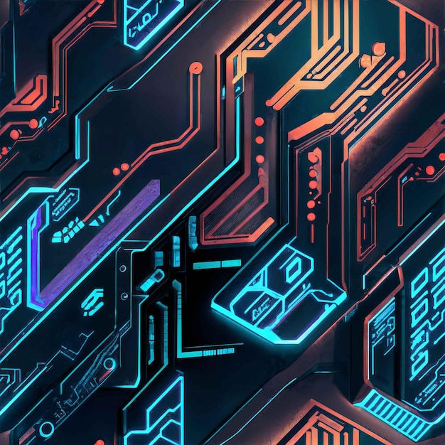 Wallpaper #3mdcE5MBSpphPi3-X_-p15 Premium AI Image Seamless Cyberpunk Texture Pattern