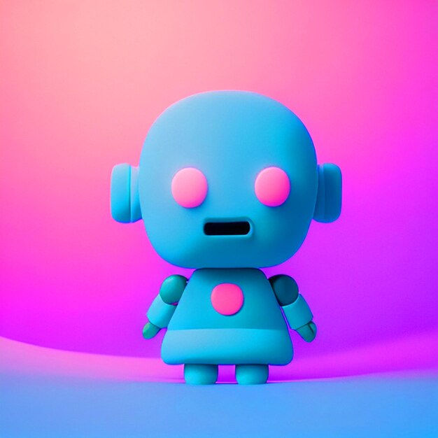 Wallpaper #q8kYjZcB-VVLIetlw2nT17 Premium AI Image Playful Robot with Pink and Light Blue Aesthetics