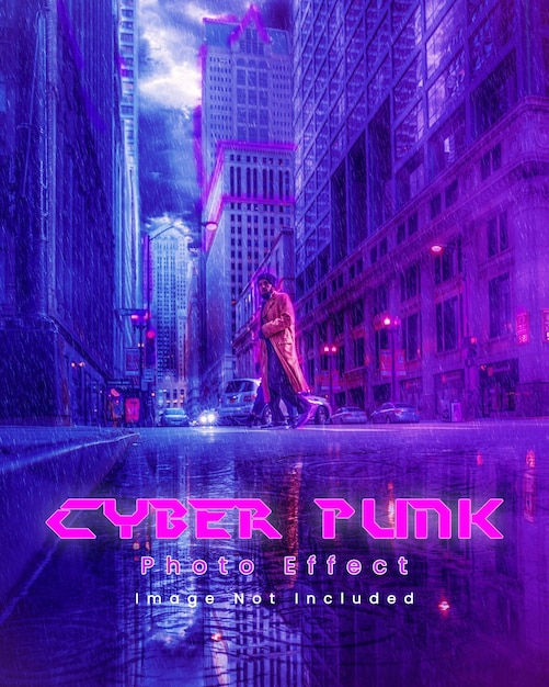 Wallpaper #mHTvwI4B_8f4nGFaXm1b42 Premium Psd Cyberpunk Photo Effect Template Mockup