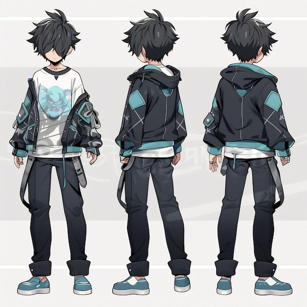 Wallpaper 801e8 Premium Photo Trendy Anime Boy Character Turnaround Concept Art Sheet HD Wallpaper 801e8