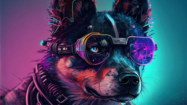 Wallpaper #rs7EJJMB71dOy6JZoBGk2 Premium Photo Cyberpunk Husky Dog Beautiful Digital Artwork Portrait