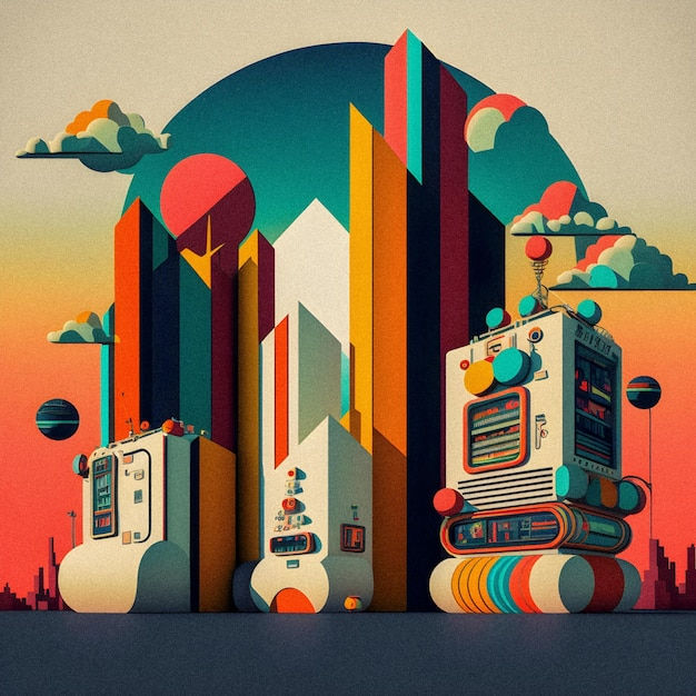 Wallpaper #O3emKJMB-pgBXx60l6uP215 Premium Photo Pop Art Minimalism Retro Futurism Art Environmental Art