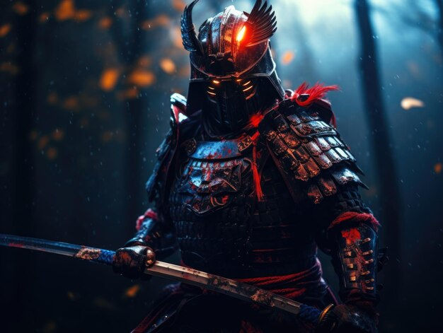 Wallpaper #gkA2MZMBJhL2WPbaCsWi44 Premium AI Image Epic Cinematic Photo an Armored Samurai Holding a