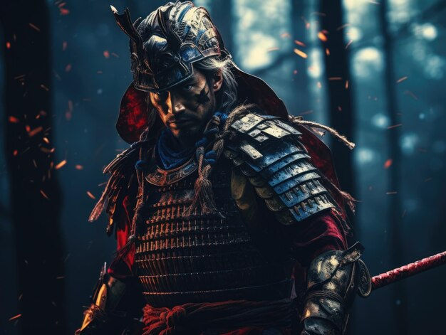 Wallpaper #gkA2MZMBJhL2WPbaCsWi19 Premium AI Image Epic Cinematic Photo an Armored Samurai Holding a