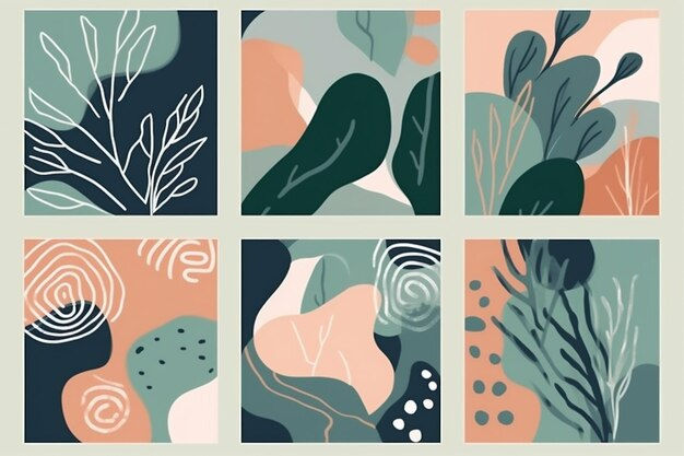 Wallpaper #JmjaGZMBSpphPi3-YRk-0 Premium AI Image Illustration Poster Jungle Set Leaf Nature Abstract