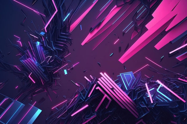 Wallpaper #TzGVNZMB5zzyi_yYJ1cv74 Premium Photo an Illustration of a Cyberpunk Abstract Background
