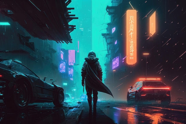 Wallpaper #TzGVNZMB5zzyi_yYJ1cv98 Premium Photo an Illustration of a Cyberpunk Abstract Background