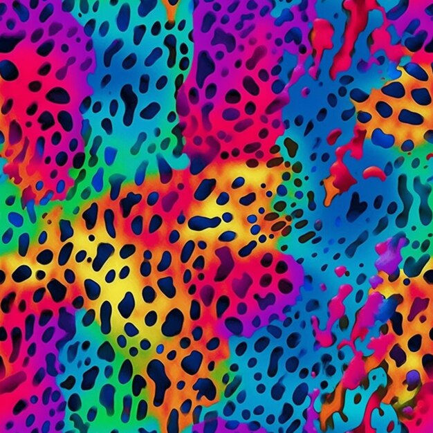 Wallpaper #WViyNJMBzN9vxX34jT0O19 Premium AI Image a Close Up of a Colorful Leopard Print Fabric with