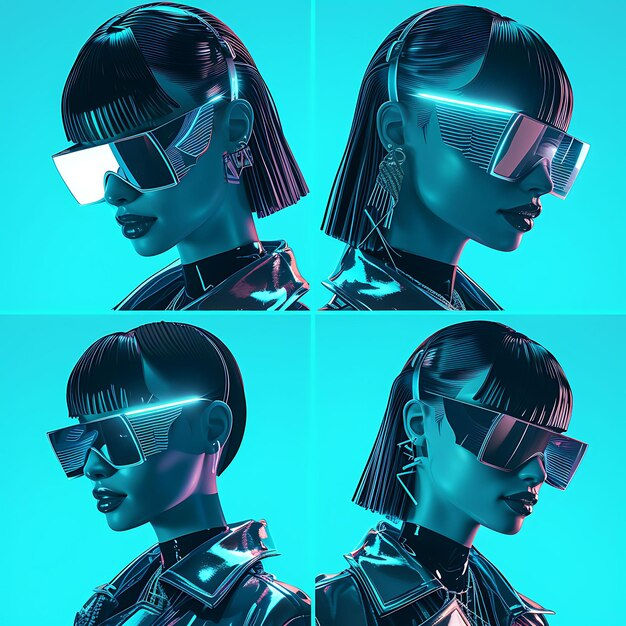 Wallpaper #TjuFbZcBSWmA-tzpGo5i33 Premium Photo Design of Cyberpunk Cosmetics Campaign Poster Cyberpunk