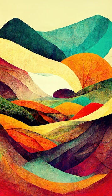 Wallpaper #HGhEGZMBSpphPi3-MRYQ26 Premium Photo Colorful Abstract Mixed Media Grunge Landscape