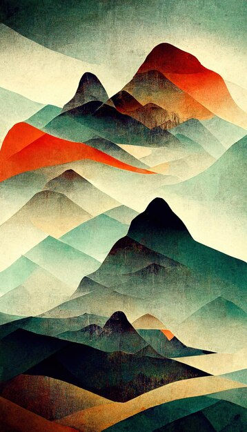 Wallpaper #XB3aK5MBlOZrFDOkDsl-250 Premium Photo Colorful Abstract Mixed Media Grunge Landscape