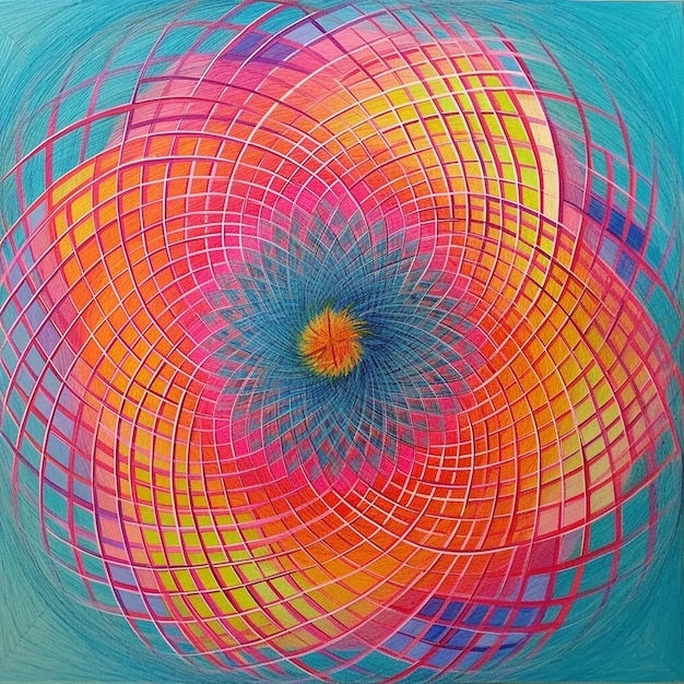 Wallpaper #52dQ-5IBSpphPi3-YpO8131 Premium AI Image a Colorful Abstract Painting of a Circle with a