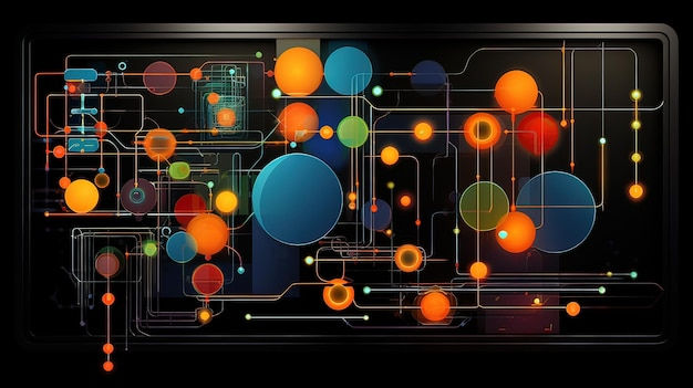 Wallpaper #52dQ-5IBSpphPi3-YpO8365 Premium AI Image a Colorful Abstract Painting of Circles and Lines