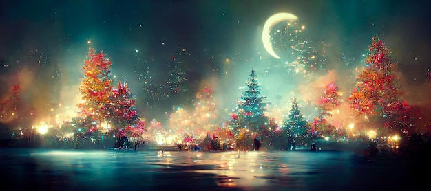 Wallpaper #nz9iPJMBLiIJ4c9OF5G6150 Premium Photo Abstract Fantasy Festive Christmas Tree Background