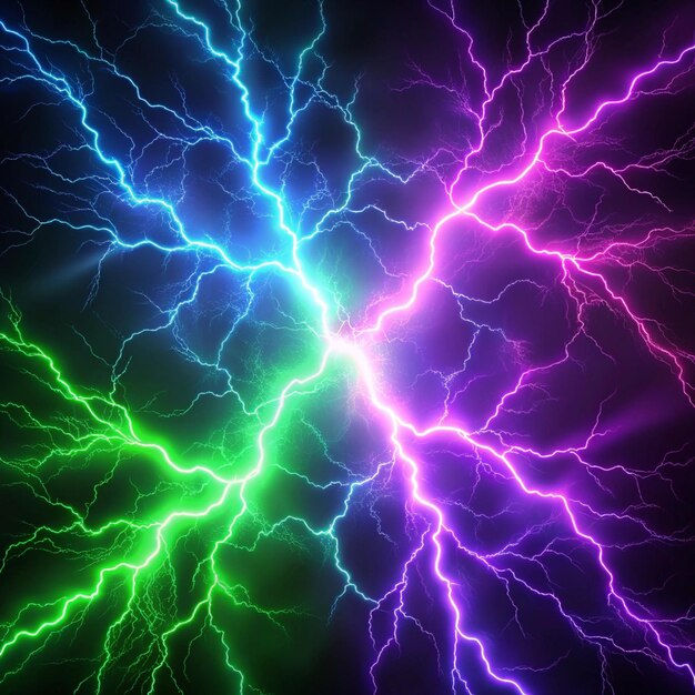 Wallpaper #o5yy4pIBZHQxiYarcMG4447 Green and Purple Neon Lightning Background Image in Different Colors