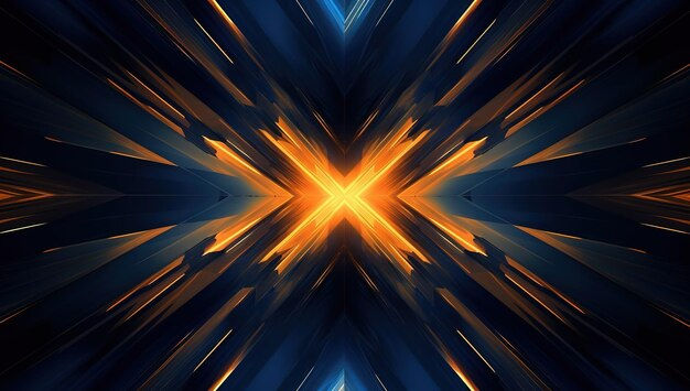 Wallpaper #t6eoMpMBlSzal8H1J9t7176 Premium AI Image Dark Blue Neon Light with Rays of Golden Abstract
