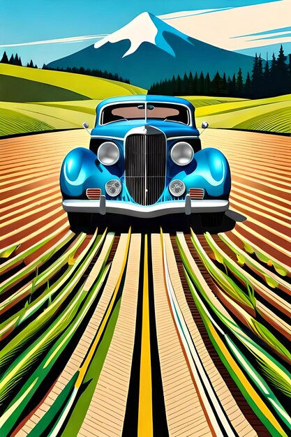 Wallpaper #3Iv-dZcBcm9NJah-tXcS4 Premium AI Image Full Color Poster of Vintage Classic Car Antique and