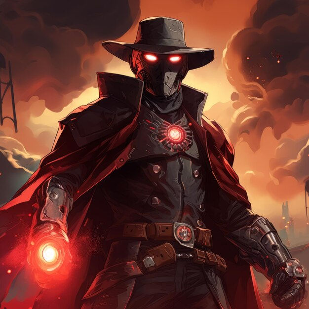 Wallpaper #fG3ca5cBycdYOYFTenIT2 Premium AI Image the Gunslingers Cyborg Stare a Dynamic Western